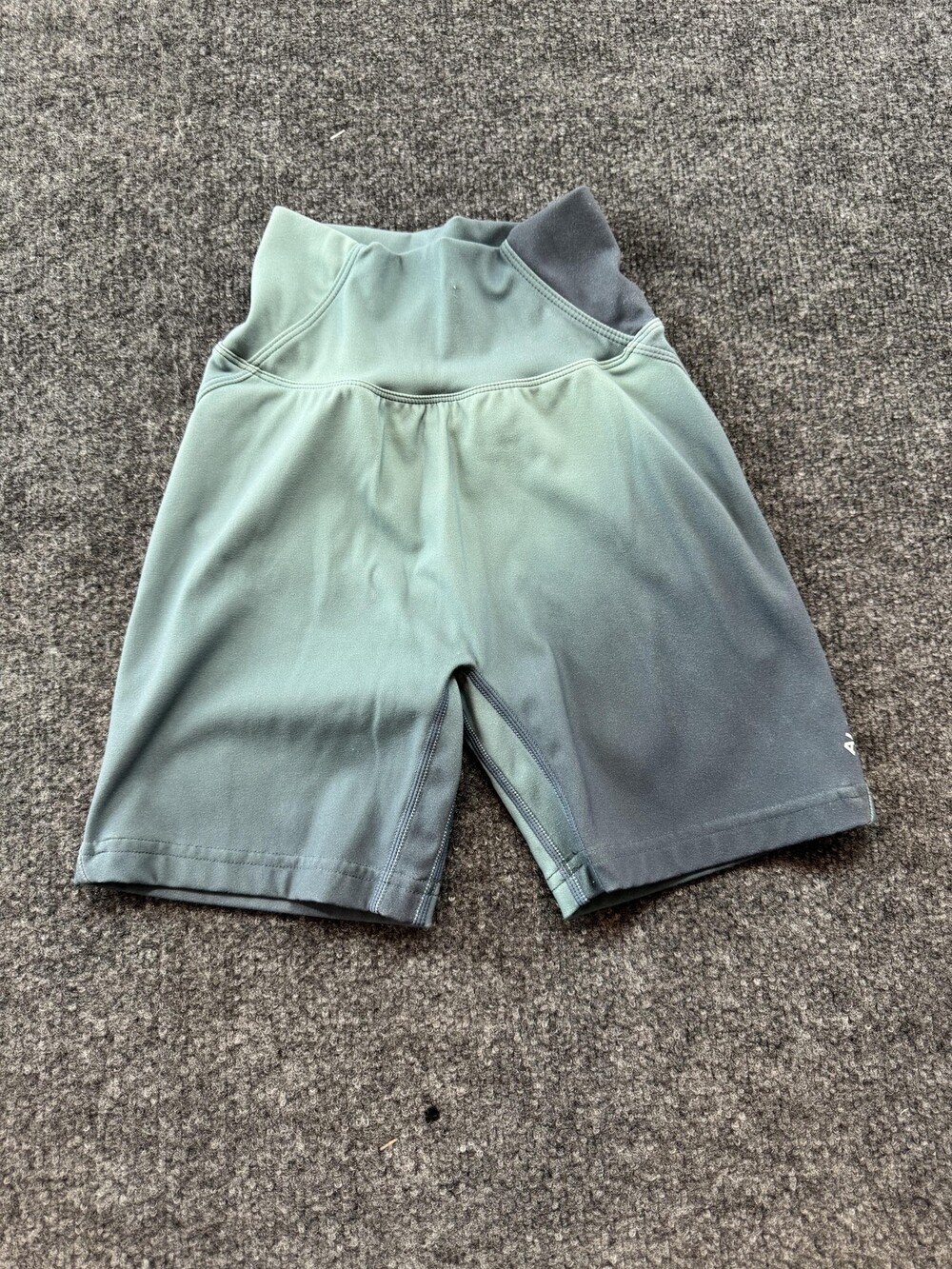 Alphalete Biker Shorts Womens XS Green High Waist 5 Inseam Athletic Gym Training